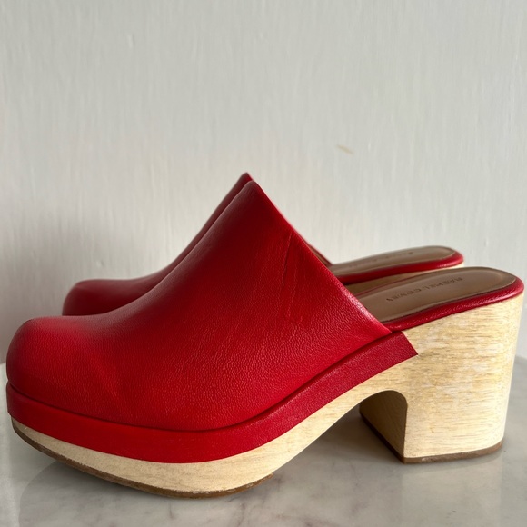 Rachel Comey Bose Red Leather Clog Size 8 Worn Once - Picture 2 of 11
